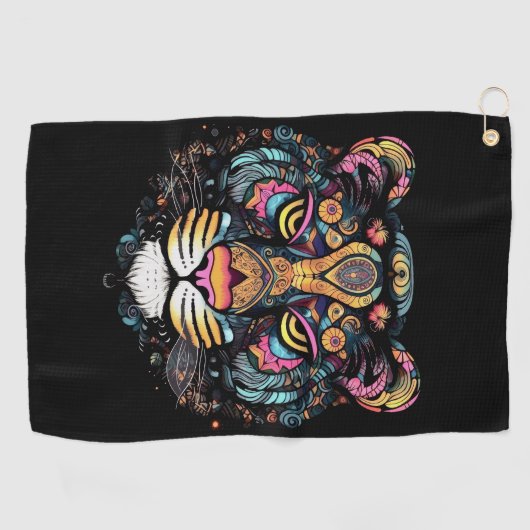 Geweldige tijgerkop golfhanddoek (Horizontaal)
