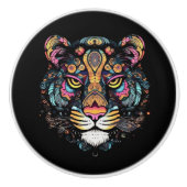 Geweldige tijgerkop keramische knop (Voorkant)