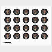 Geweldige Tijgerkop Ronde Sticker (Vel)