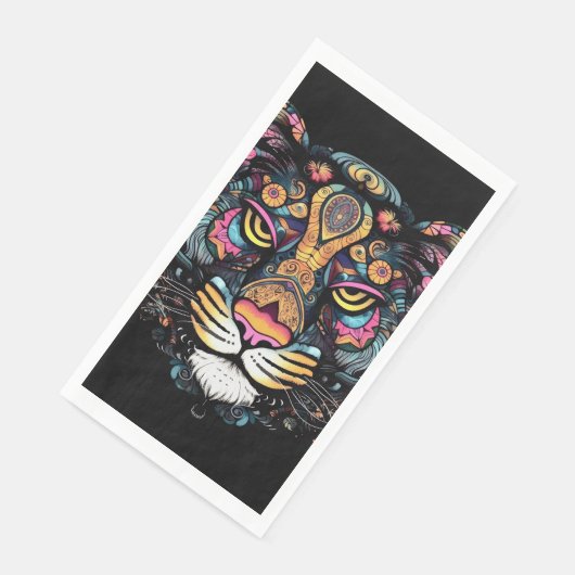 Geweldige tijgerkop servet (Hoek)