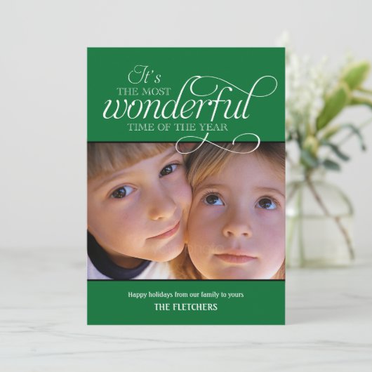 Geweldige Time Holiday-fotokaarten Feestdagenkaart (Staand voorkant)