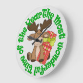 Geweldige Time Moose Holiday Grote Klok (Hoek)
