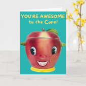 Geweldige tot Core glimlachend rood Apple Big Eyes Kaart (Gele Bloem)