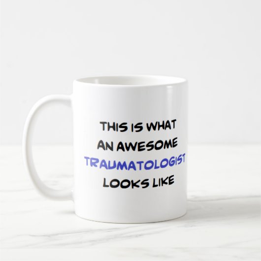 geweldige traumatoloog koffiemok (Links)