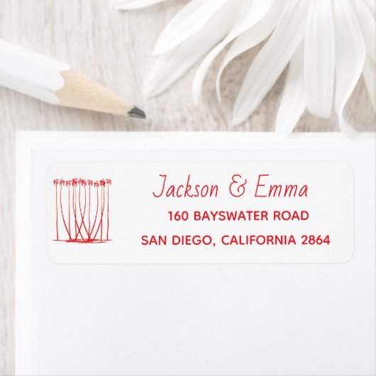 Geweldige Trees Silhouette Kerstretour Adres Etiket (Insitu)