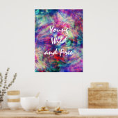 Geweldige trendbandkleurige kleurstof jonge wild e poster (Keuken)