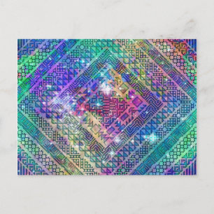 Geweldige trendy aztec geometrische diamantvormen briefkaart