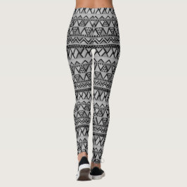 Geweldige trendy grijze tribale geometrische patro leggings
