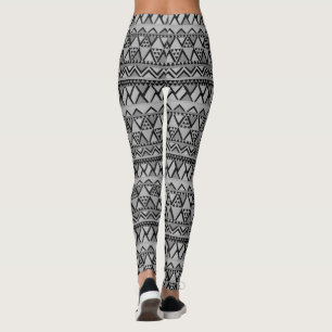 Geweldige trendy grijze tribale geometrische patro leggings