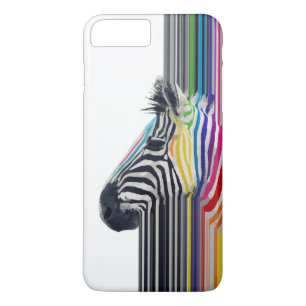 geweldige trendy kleurrijk trillend strepenzebra 	iPhone 8/7 plus hoesje