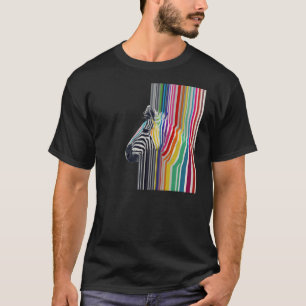 geweldige trendy kleurrijk trillend strepenzebra t-shirt
