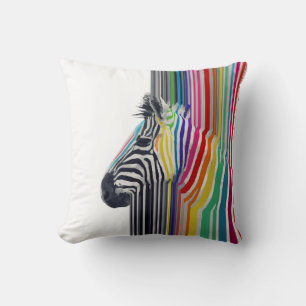 geweldige trendy kleurrijke zebra van trillende st kussen