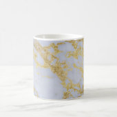 Geweldige trendy modern faux goudglitter marmer koffiemok (Center)