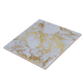 Geweldige trendy modern faux goudglitter marmer tegeltje (Zijkant)