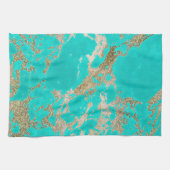 Geweldige trendy modern faux goudglitter marmer theedoek (Horizontaal)