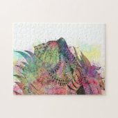 Geweldige tribale waterverf leeuw ontwerp legpuzzel (Horizontaal)