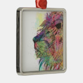 Geweldige tribale waterverf leeuw ontwerp metalen ornament (Rechts)