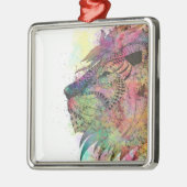 Geweldige tribale waterverf leeuw ontwerp metalen ornament (Links)