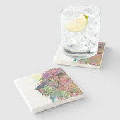 Geweldige tribale waterverf leeuw ontwerp stenen onderzetter (Zijkant)