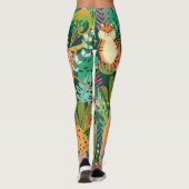 Geweldige tropisch motief l Wilde dieren l Groen Leggings (Achterkant)