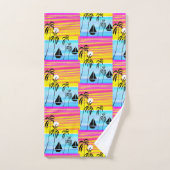 Geweldige tropische zonsondergang zeilen bad handdoek (Handdoek)