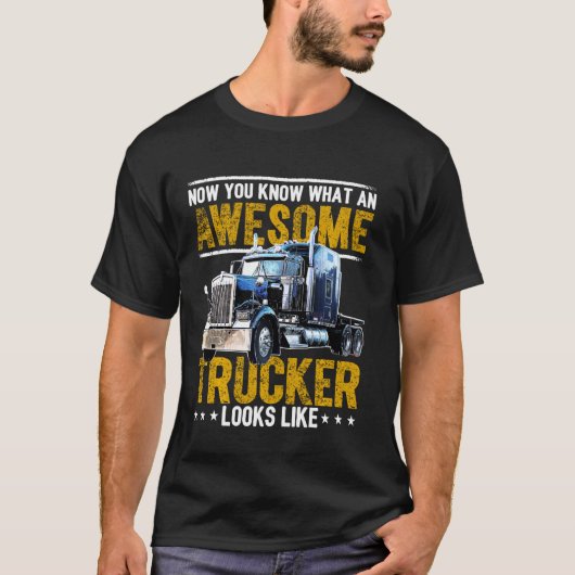 Geweldige Trucker Big Rig Semi Trailer T-shirt (Voorkant)