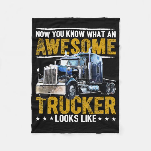 Geweldige trucker voor mannen en truckers fleece deken (Voorkant)