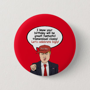 Geweldige Trump Birthday Card - Laten we eerlijk v Ronde Button 5,7 Cm