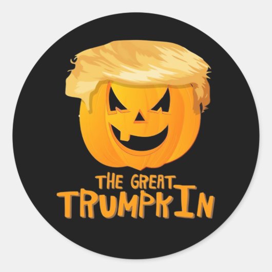 Geweldige Trumpkin Grappig Halloween Ronde Sticker (Voorkant)