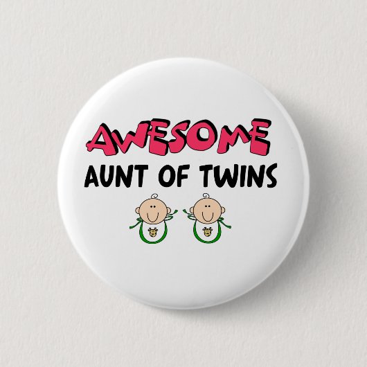 GEWELDIGE Tunt van TWINS Ronde Button 5,7 Cm (Voorkant)