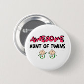 GEWELDIGE Tunt van TWINS Ronde Button 5,7 Cm (Voorkant /achterkant)