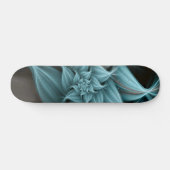 Geweldige turquoise bloemfractal persoonlijk skateboard (Horizontaal)