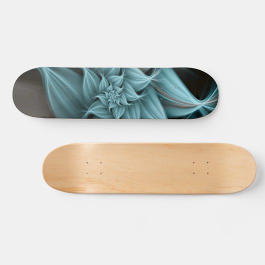 Geweldige turquoise bloemfractal persoonlijk skateboard (Horizontaal)