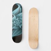 Geweldige turquoise bloemfractal persoonlijk skateboard (Voorkant)