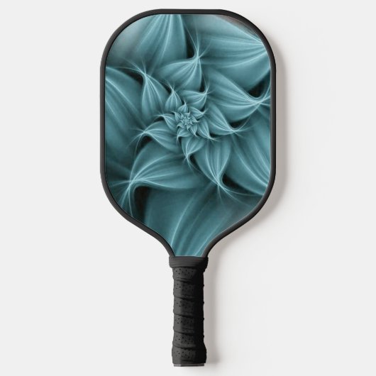 Geweldige turquoise bloemfractal pickleball paddle (Voorkant)