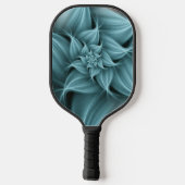 Geweldige turquoise bloemfractal pickleball paddle (Achterkant)