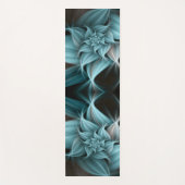 Geweldige turquoise bloemfractal yogamat (Voorkant)
