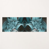 Geweldige turquoise bloemfractal yogamat (Voorkant (horizontaal))
