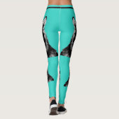 Geweldige Turquoise Siberian Husky Dog Leggings (Achterkant)