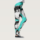 Geweldige Turquoise Siberian Husky Dog Leggings (Rechts)