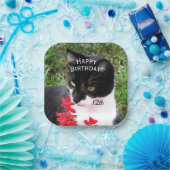Geweldige Tuxedo Cat in Tuden Personal Papieren Bordje (Feest)
