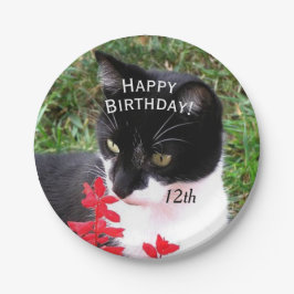 Geweldige Tuxedo Cat in Tuden Personal Papieren Bordje