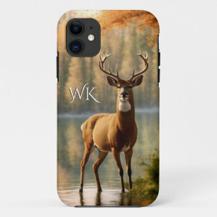 Geweldige Twaalf Punt Buck Herfst Wateren Monogram Case-Mate iPhone Case