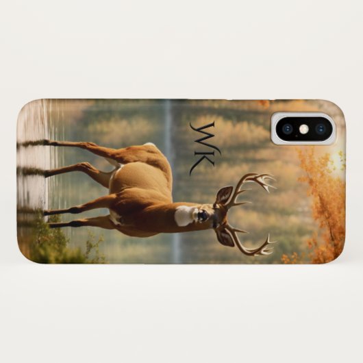 Geweldige Twaalf Punt Buck Herfst Wateren Monogram Case-Mate iPhone Case (Achterkant (horizontaal))
