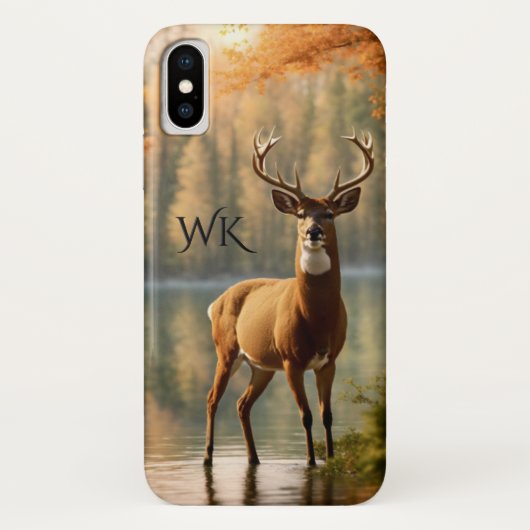 Geweldige Twaalf Punt Buck Herfst Wateren Monogram Case-Mate iPhone Case (Achterkant)