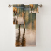 Geweldige Twaalf Punt Buck in Herfstwateren Bad Handdoek (Insitu)