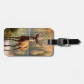 Geweldige Twaalf Punt Buck in Herfstwateren Bagagelabel (Voorkant horizontaal)