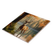 Geweldige Twaalf Punt Buck in Herfstwateren Tegeltje (Zijkant)