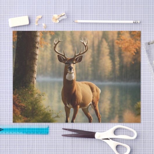 Geweldige Twaalf Punt Buck in Herfstwateren Tissuepapier (Craft)