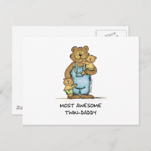 Geweldige tweelingvader briefkaart (Voorkant / Achterkant)